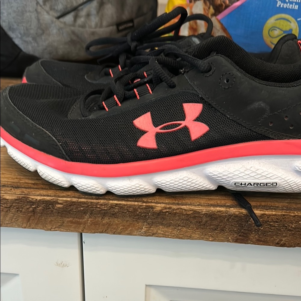 Under Armour Black and Pink Athletic Sneakers